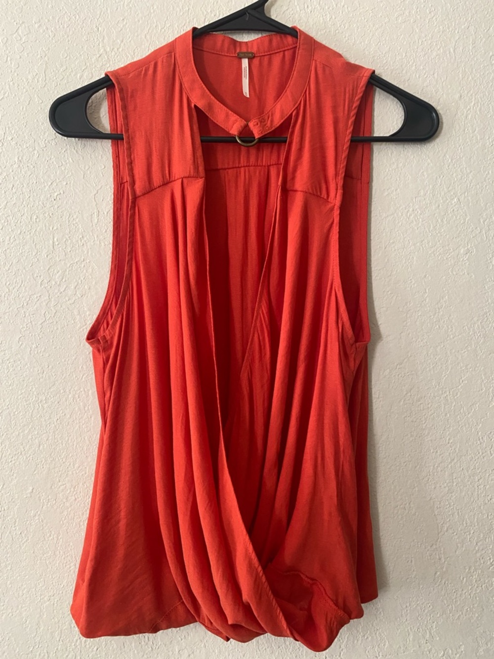 FREE PEOPLE Sleeveless Drape Front Top in Orange - Picture 2 of 10
